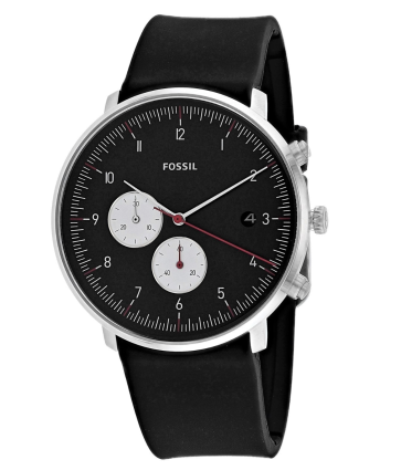 Uhrenarmband Fossil FS5484 Silikon Schwarz 22mm